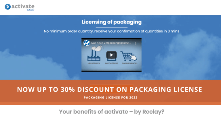 Reclay 30% discount on packaging license 2022