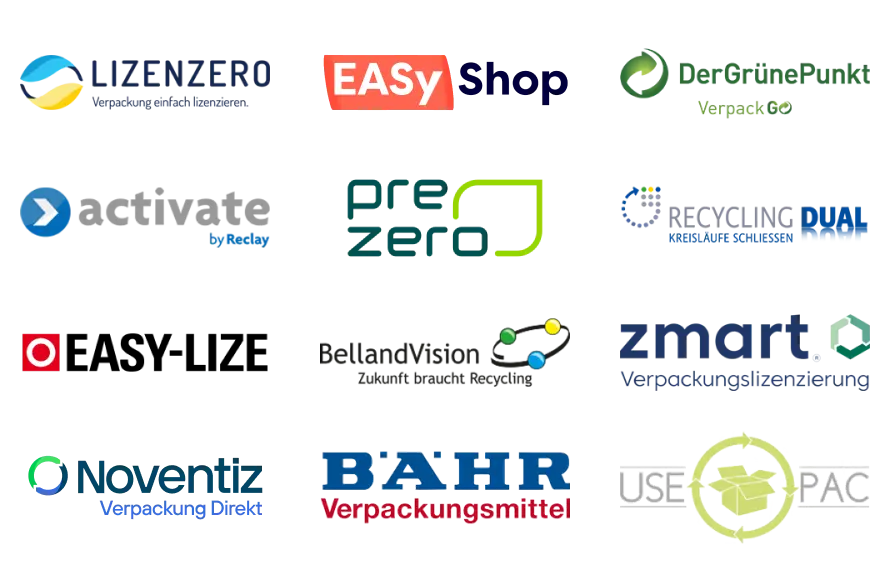 Logos von Anbietern der Verpackungslizenz